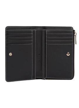 Carteira Tommy Hilfiger Monoplay Icon marrom para mulher.