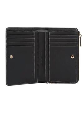 Carteira Tommy Hilfiger Monoplay Icon marrom para mulher.