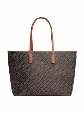 Bolsa Tommy Hilfiger Monoplay Tote marrom para mulher