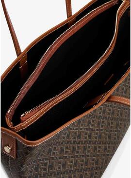 Bolsa Tommy Hilfiger Monoplay Tote marrom para mulher