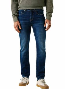 Calça jeans Pepe Jeans Cash em denim escuro para homem.