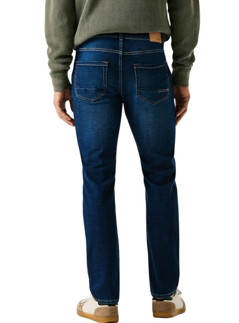 Calça jeans Pepe Jeans Cash em denim escuro para homem.