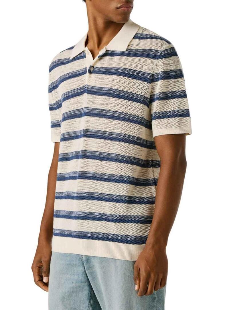 Polo Pepe Jeans Florian listrado azul para homem