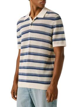 Polo Pepe Jeans Florian listrado azul para homem