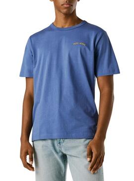 Camiseta Pepe Jeans Sion azul para homem.