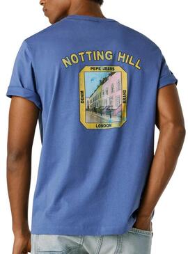 Camiseta Pepe Jeans Sion azul para homem.