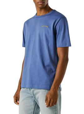 Camiseta Pepe Jeans Sion azul para homem.