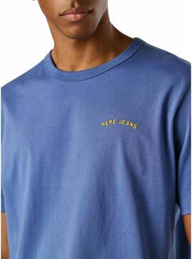 Camiseta Pepe Jeans Sion azul para homem.