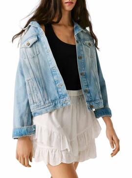 Saia calça Pepe Jeans Camila branca para mulher.