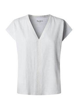 Camisa Pepe Jeans Mila branca para mulher.