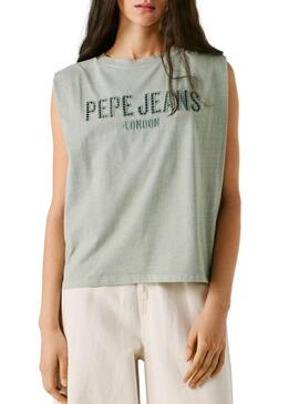Camiseta Pepe Jeans Mirari verde para mulher.