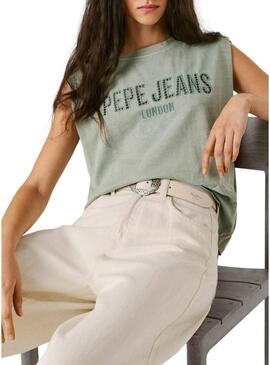 Camiseta Pepe Jeans Mirari verde para mulher.