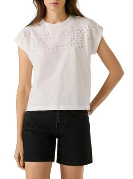Camiseta Pepe Jeans Mina branca para mulher.