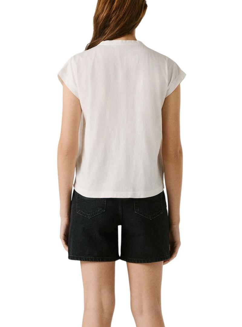 Camiseta Pepe Jeans Mina branca para mulher.