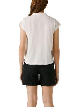 Camiseta Pepe Jeans Mina branca para mulher.