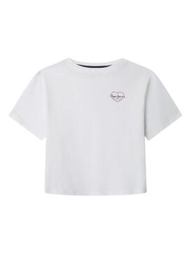 Camiseta Pepe Jeans Giana branca para menina.