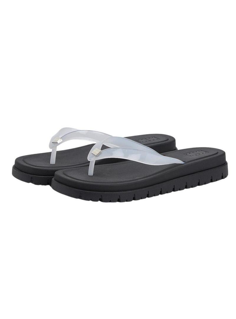 Chinelos de goma Tommy Jeans Cleated Jelly para mulher