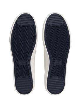 Sapatilhas Tommy Jeans em pele Archive com logótipo branco para homem.