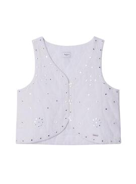 Top Pepe Jeans Holly branco para menina