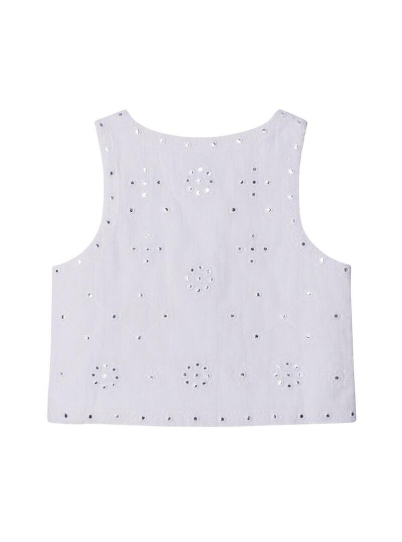 Top Pepe Jeans Holly branco para menina