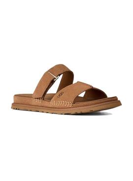 Chinelos UGG GoldenGaze Slide Chestnut para mulher