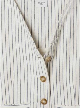 Colete Pepe Jeans Izzy listrado diplomático para menina.