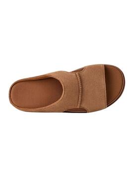 Sandálias UGG Goldenstar Hi Cutout Slide Chestnut para mulheres.