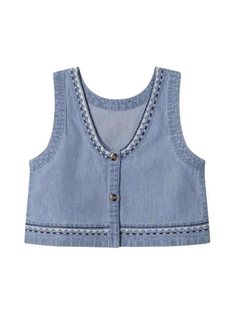 Top Pepe Jeans Ivy denim azul para menina