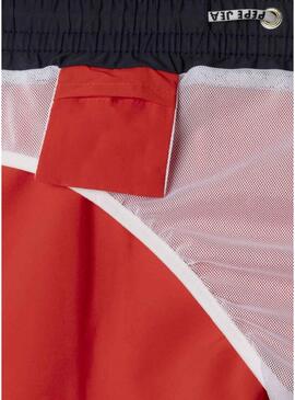 Roupa de banho Pepe Jeans com estampa do logo vermelho para menino.