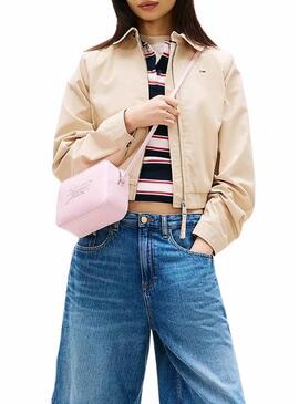 Bolsa Tommy Jeans Must Camera rosa para mujer.