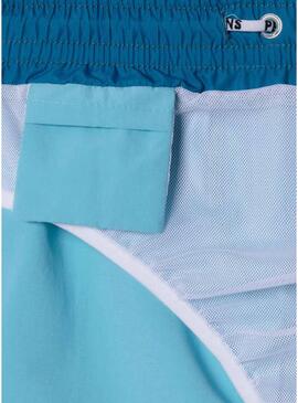 Roupa de banho Pepe Jeans com logotipo estampado azul para menino.