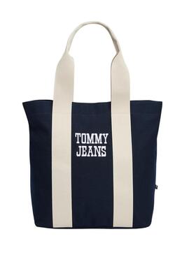 Bolsa Tommy Jeans tote Bold Varsity marinho