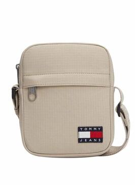 Bolsa Tommy Jeans repórter Essential Ripstop bege para homens