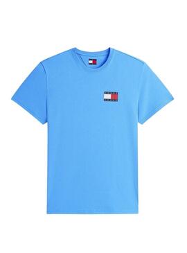 Camiseta Tommy Jeans Essential Flag azul para homem.