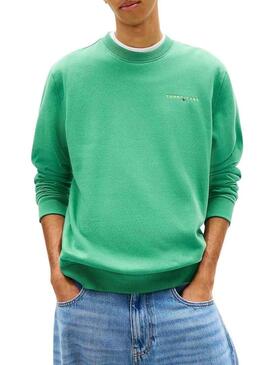 Moletom Tommy Jeans Linear verde para homem