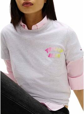 Camisa Tommy Jeans Bubble cinza para mulher