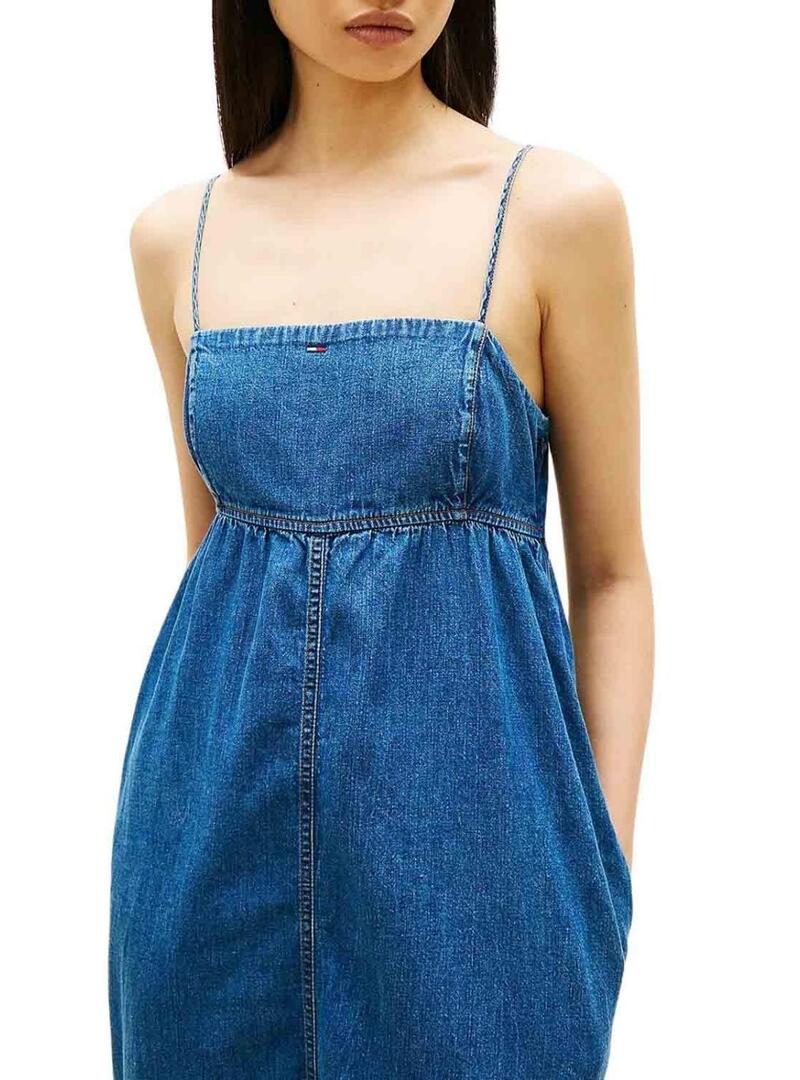 Vestido Tommy Jeans Chambray maxi para mulher