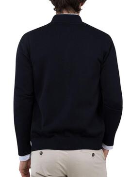 Casaco de malha azul marinho El Ganso para homem.