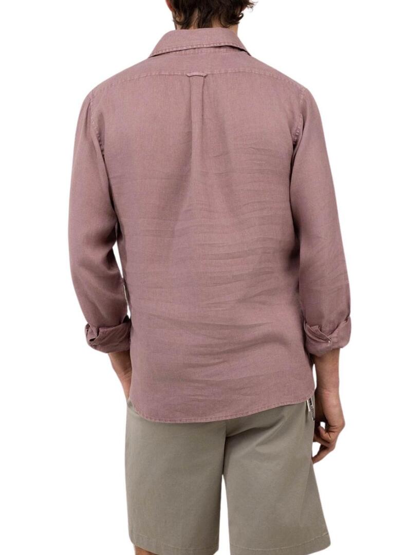 Camiseta El Ganso de linho granate para homem.