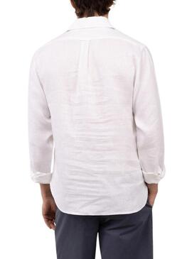 Camiseta El Ganso branco de linho para homem.