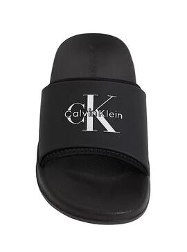 Chinelos Calvin Klein Jeans Slide preto para homem