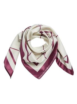 Lenço Pieces Bambi bege e granada para mulher