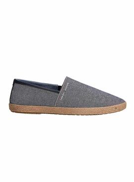 Alpargatas Tommy Hilfiger em chambray marinho para homem.
