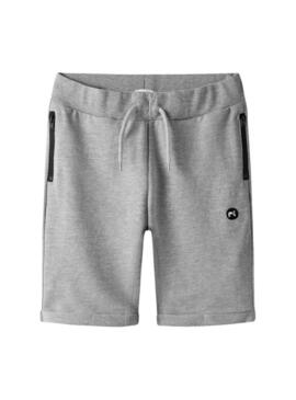 Bermudas Name It Vimo cinza para menino