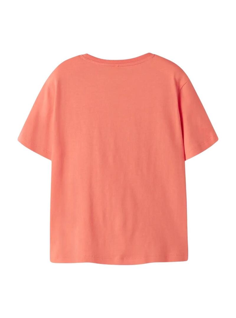 Camiseta Name It Fane laranja para menino.