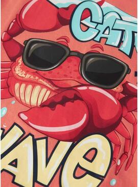 Camiseta Name It Fane laranja para menino.