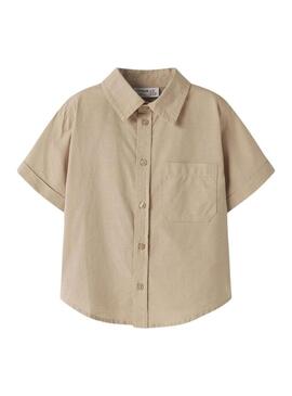 Camisa Name It Filip camelo para menino.