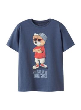 Camiseta Name It Dobs azul marinho para menino.