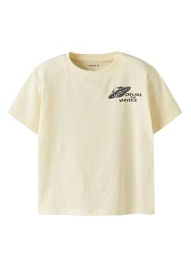 Camiseta Nameit Dib amarela para menino.