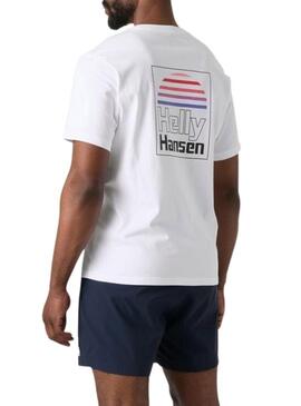 Camiseta Helly Hansen Core branca para homem.